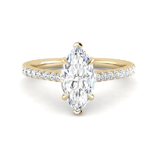 Marquise Solitaire Diamond Band Setting (Yellow Gold)