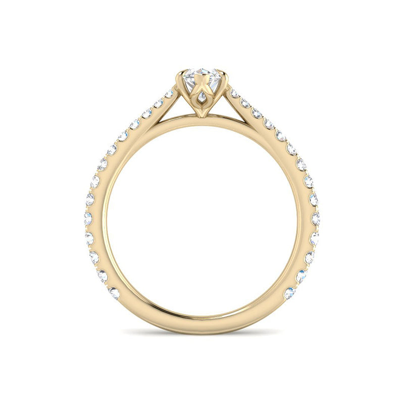 Marquise Solitaire Diamond Band Setting (Yellow Gold)