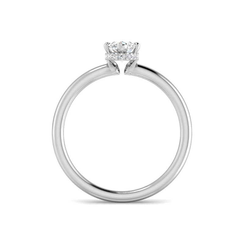 Marquise Solitaire Hidden Halo Setting (White Gold)