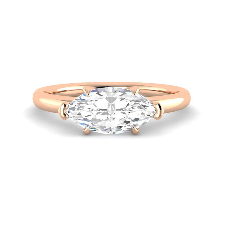 Marquise Solitaire East-West Rounded Band Setting (Rose Gold)