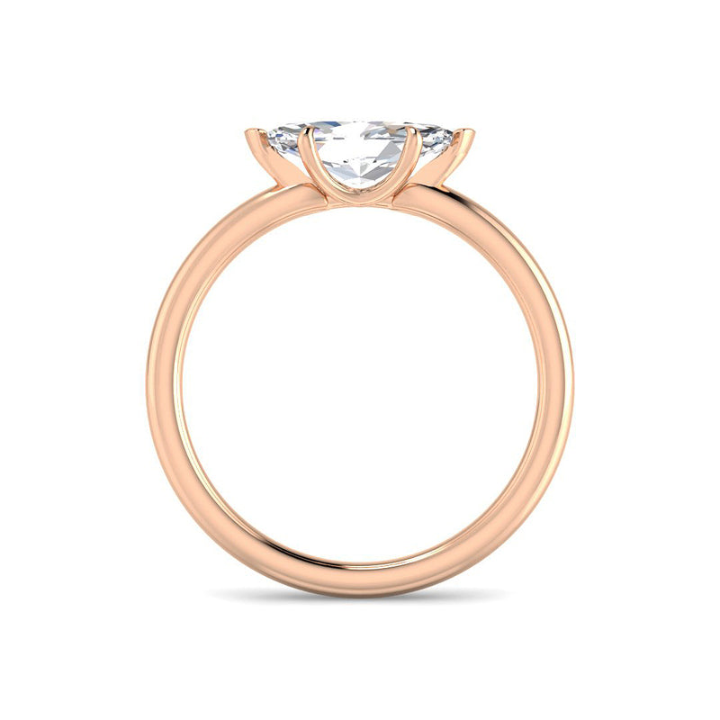 Marquise Solitaire East-West Rounded Band Setting (Rose Gold)