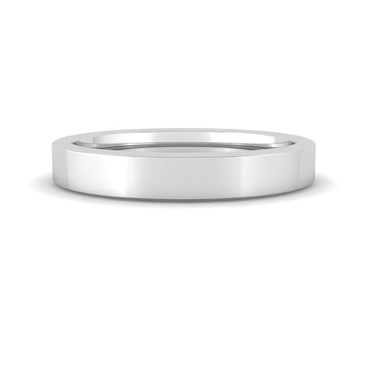 Rounded Square Band 3mm (White Gold)