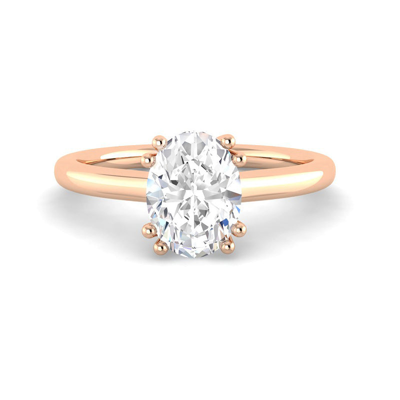 Double Prong Oval Solitaire (Rose Gold)