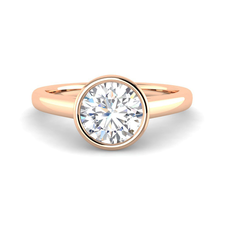 Round Bezel Set Solitaire (Rose Gold)