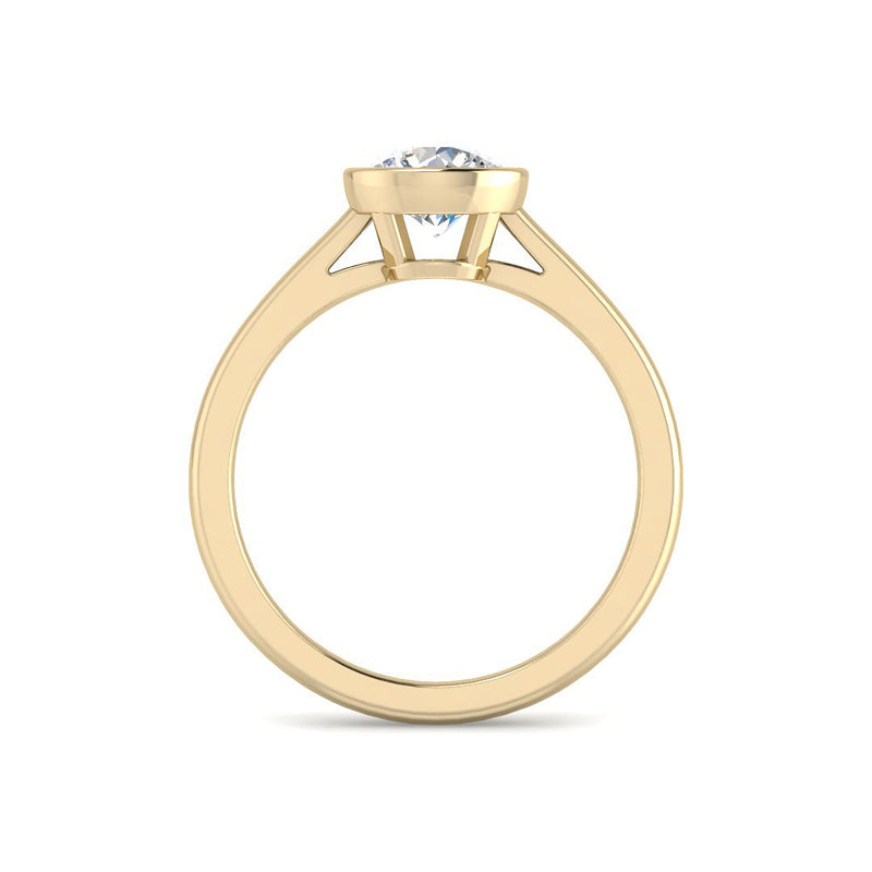 Round Bezel Set Solitaire (Yellow Gold)