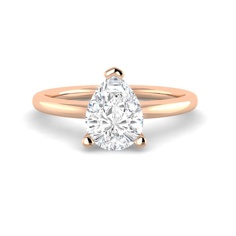 Pear Solitaire Classic Basket Setting (Rose Gold)