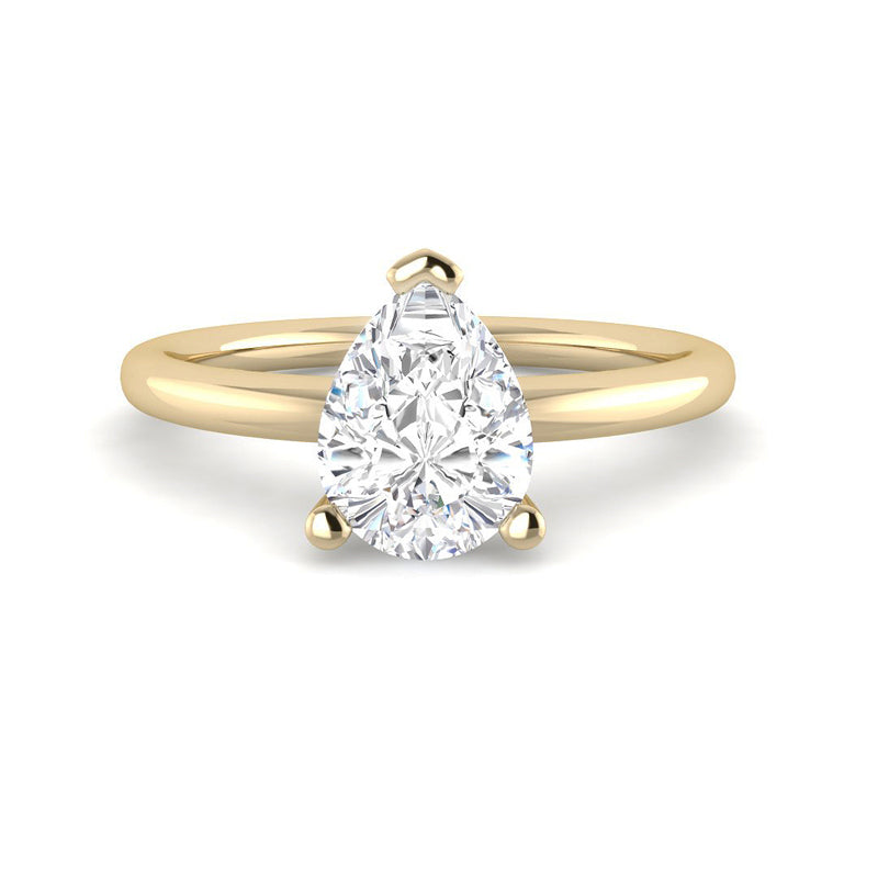 Pear Solitaire Classic Basket Setting (Yellow Gold)
