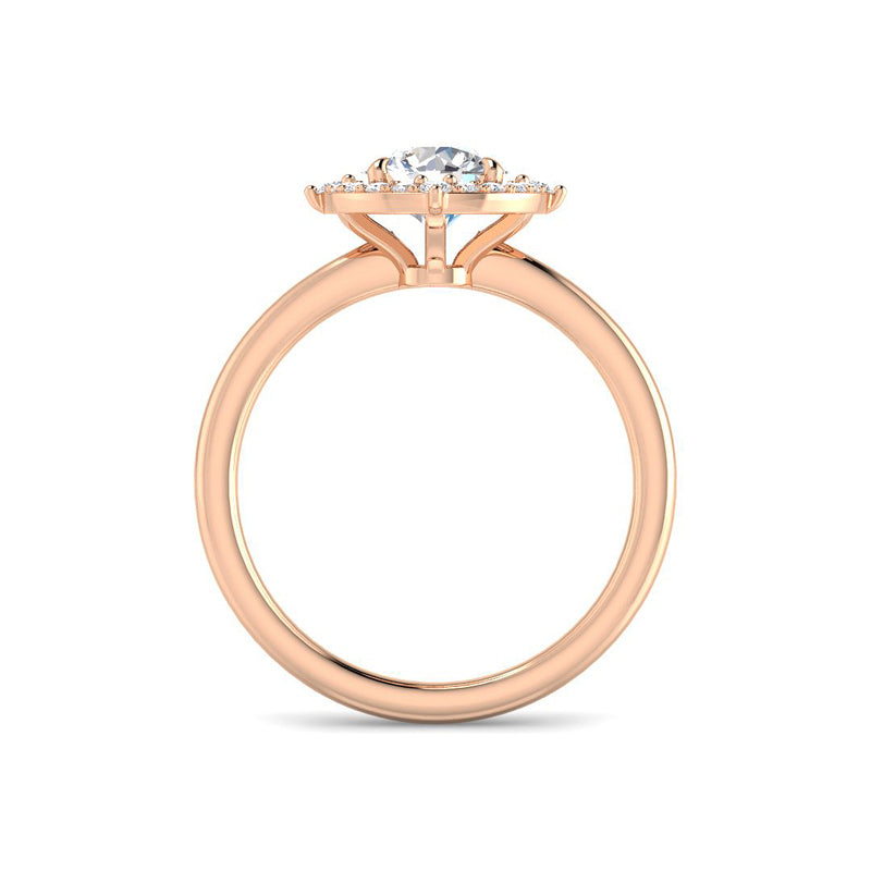 Round Solitaire w. Cardinal Halo (Rose Gold)