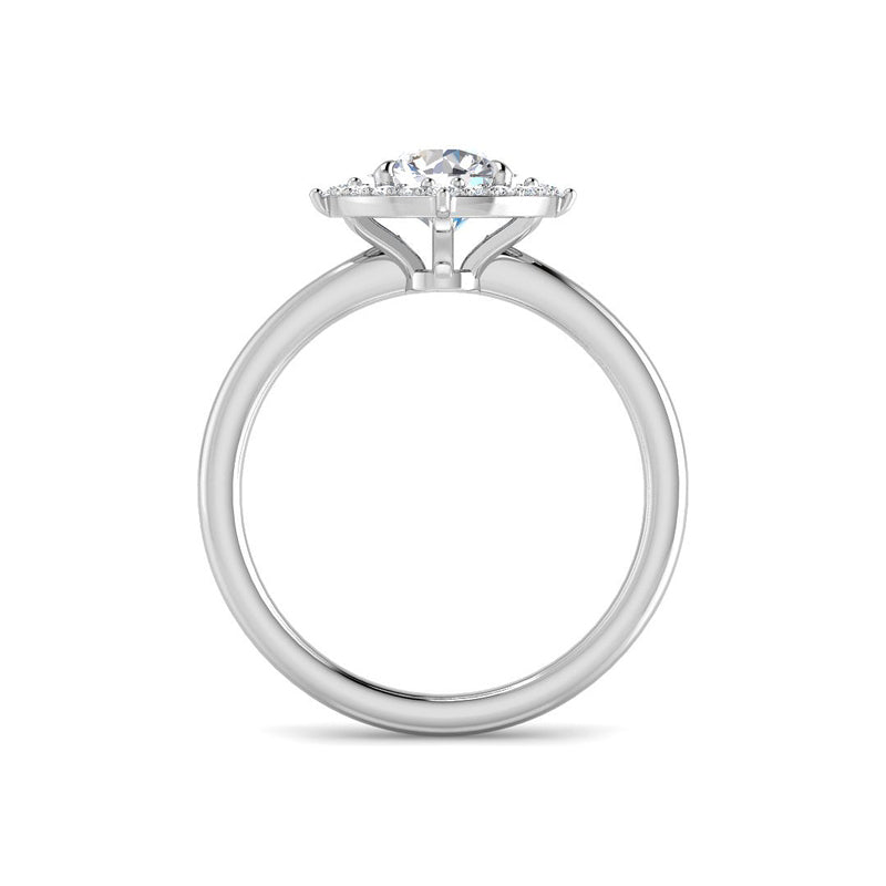 Round Solitaire w. Cardinal Halo (White Gold)