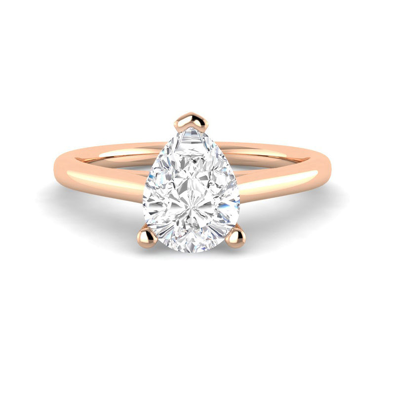 Pear Solitaire Cathedral Setting (Rose Gold)