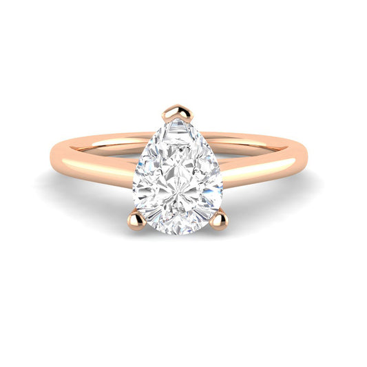 Pear Solitaire Cathedral Setting (Rose Gold)