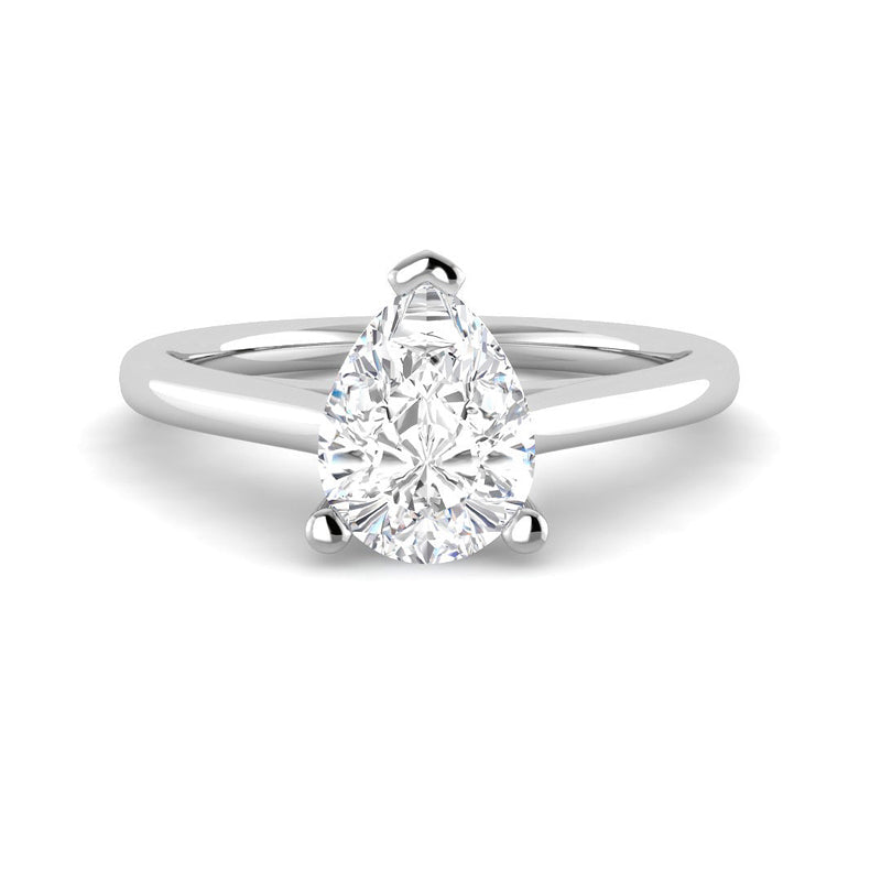 Pear Solitaire Cathedral Setting (White Gold)