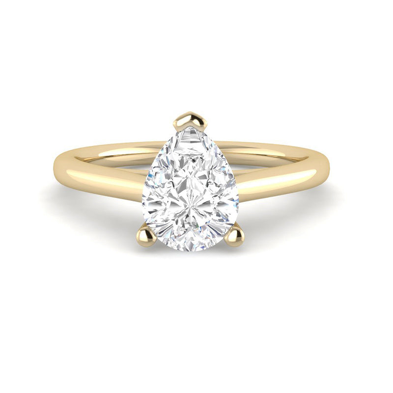 Pear Solitaire Cathedral Setting (Yellow Gold)