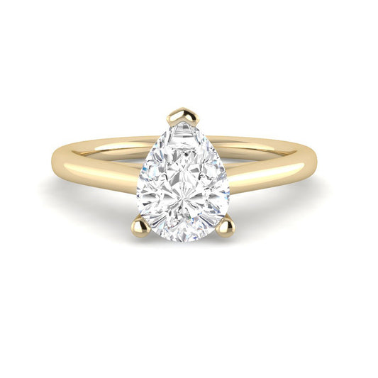 Pear Solitaire Cathedral Setting (Yellow Gold)