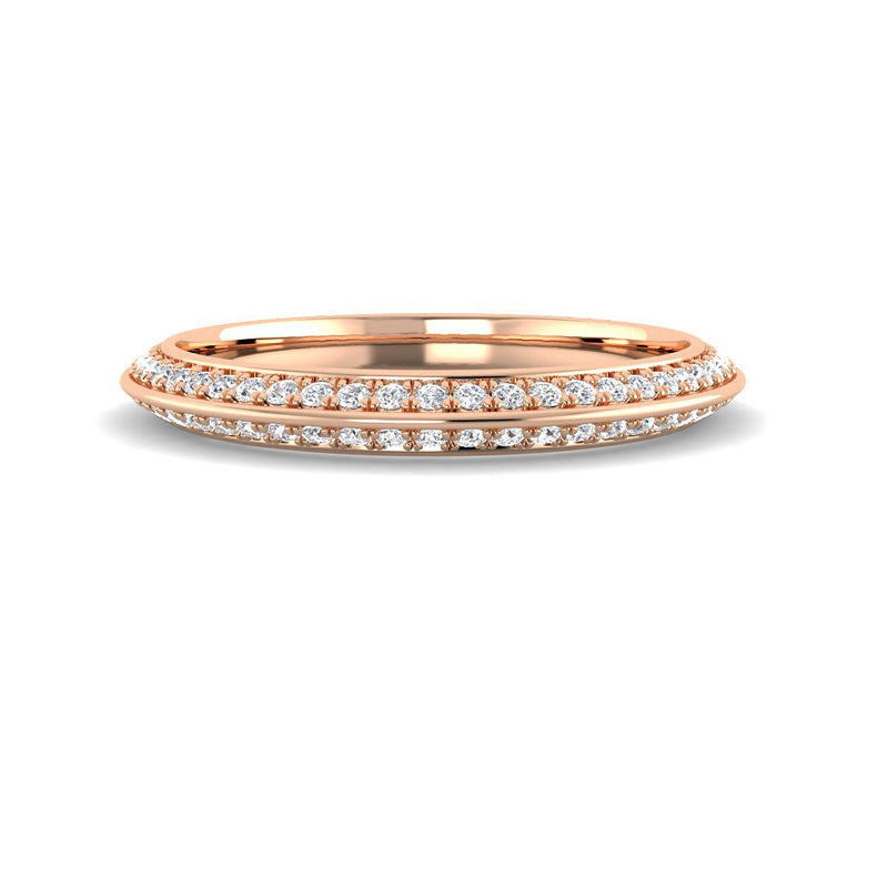 Knife Edge Pavé Band (Rose Gold)