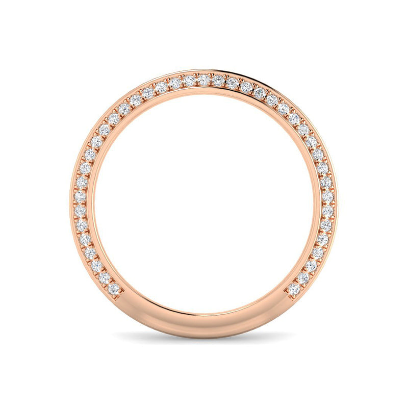 Knife Edge Pavé Band (Rose Gold)