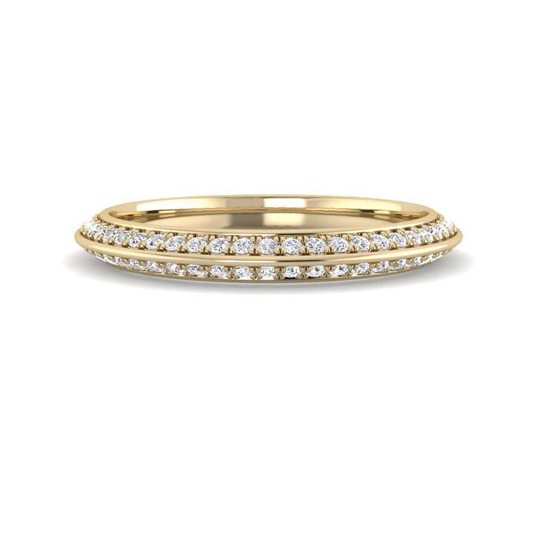 Knife Edge Pavé Band (Yellow Gold)