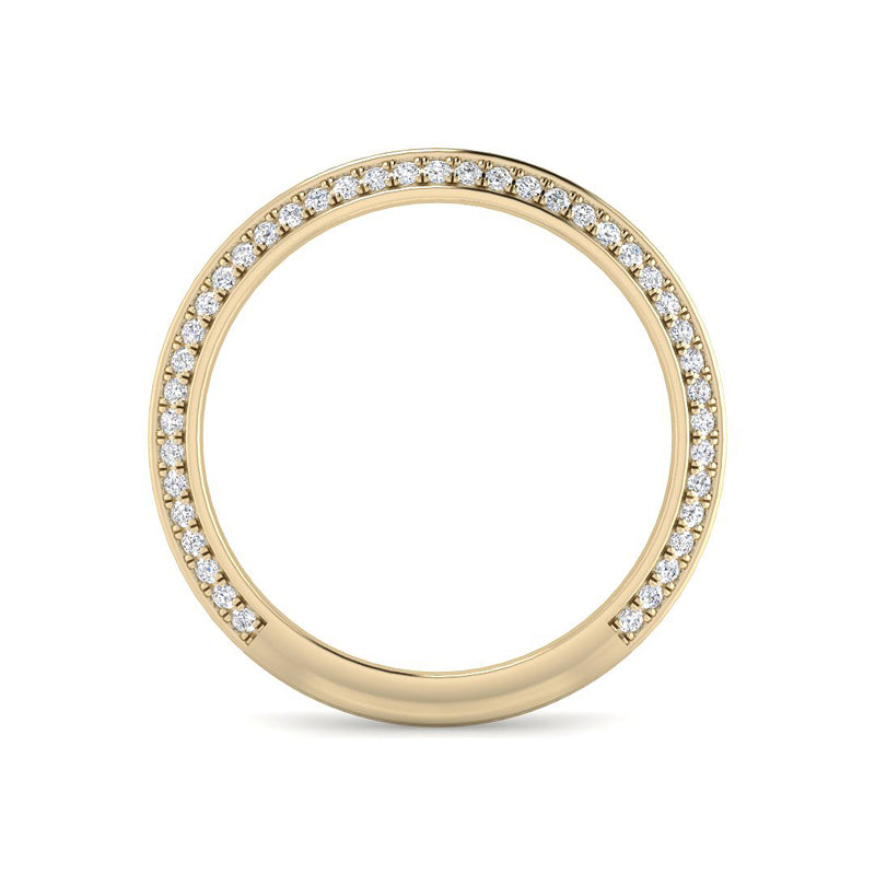 Knife Edge Pavé Band (Yellow Gold)