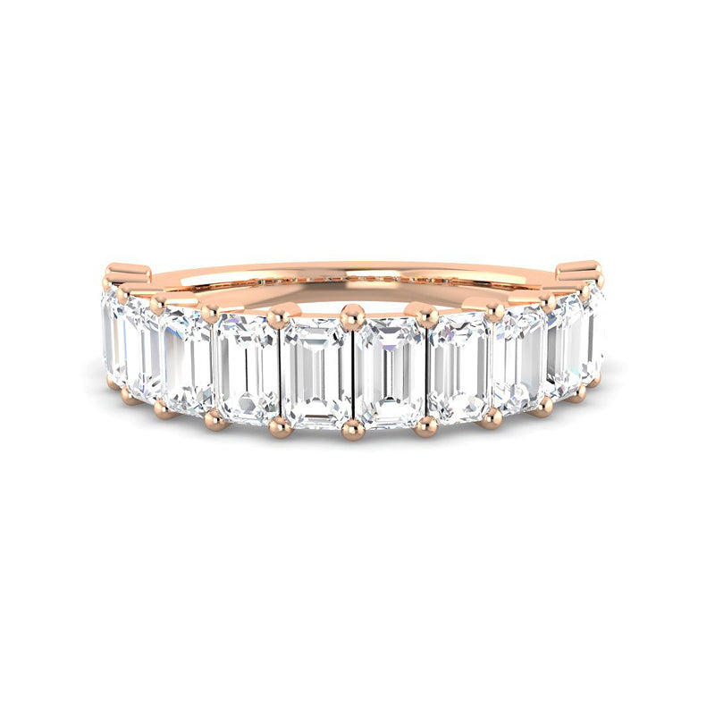 Emerald-Cut Half Eternity Band (Rose Gold)