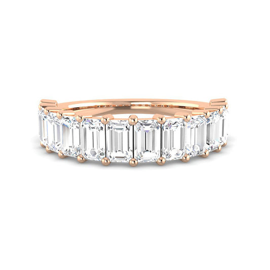 Emerald-Cut Half Eternity Band (Rose Gold)