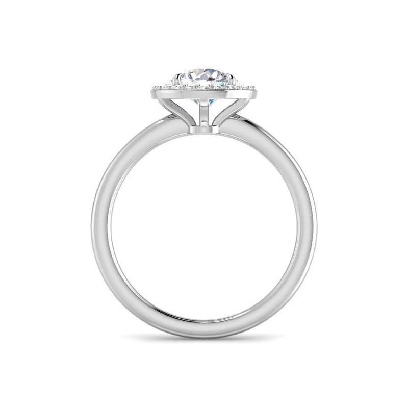 Round Solitaire w. Halo (White Gold)