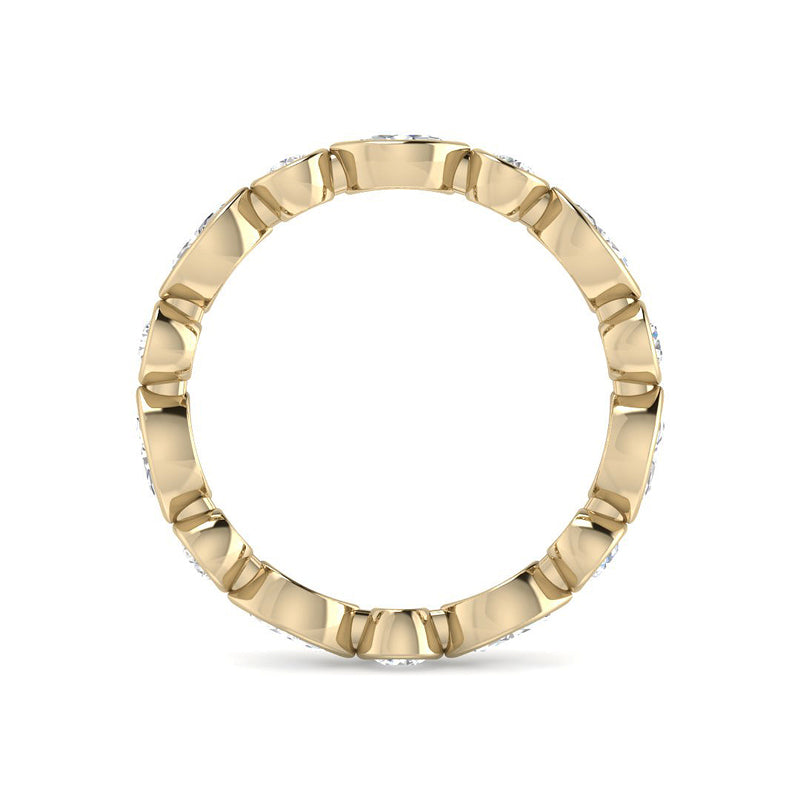 Marquise & Round Bezel Paisley Band (Yellow Gold)