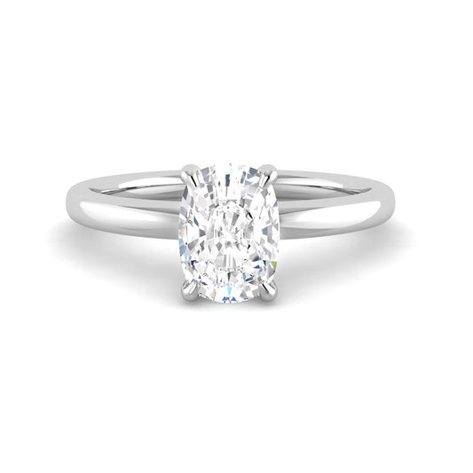 Cushion Solitaire Classic Basket Setting (White Gold)