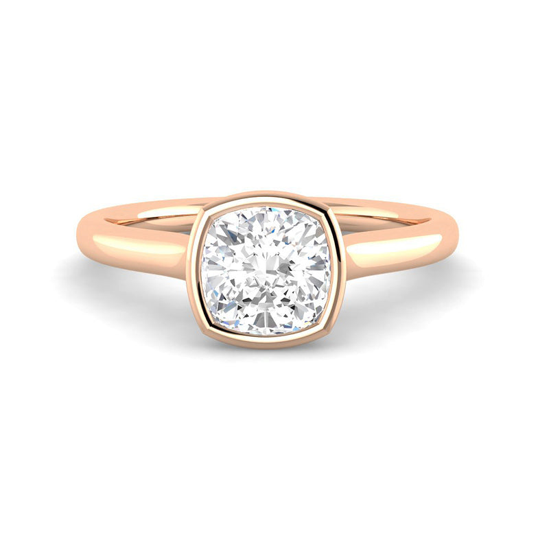 Cushion Solitaire Bezel Setting (Rose Gold)