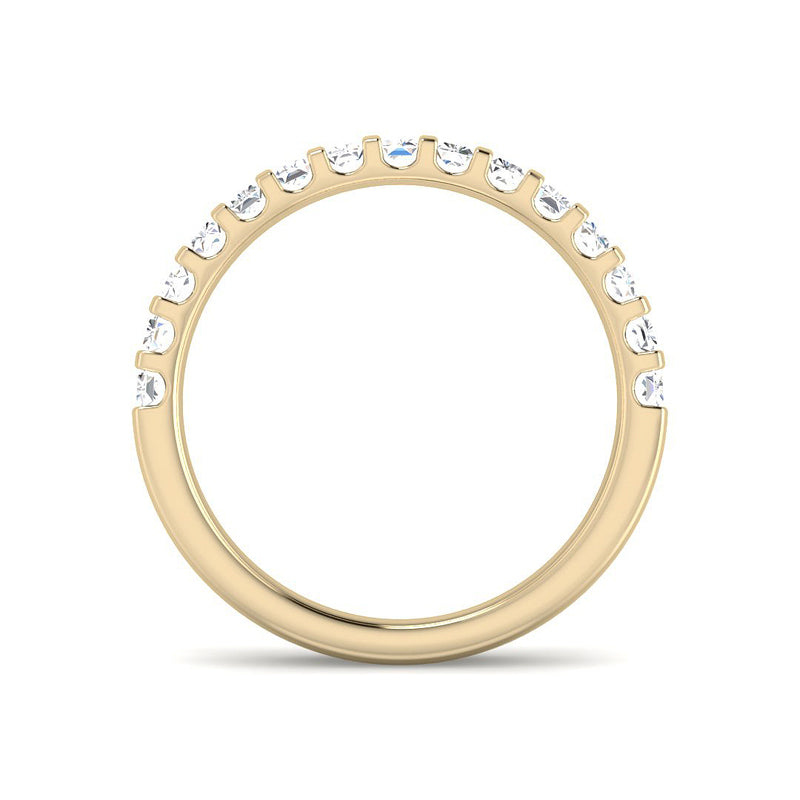 Straight Baguette Half Eternity Band (Yellow Gold)