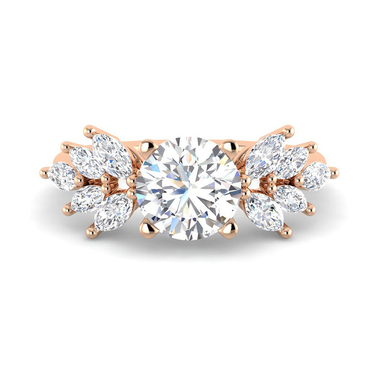 Round Solitaire w. Starlight Cluster (Rose Gold)