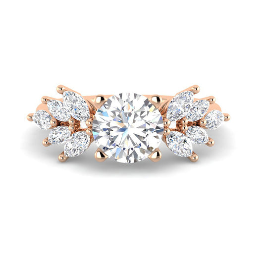 Round Solitaire w. Starlight Cluster (Rose Gold)
