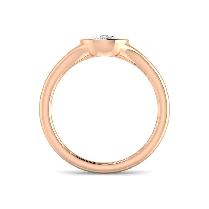 Rose Cut Solitaire Bathtub Bezel Setting (Rose Gold)