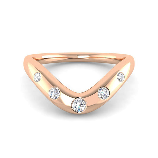 Curved Diamond Wedding Band (Rose Gold)