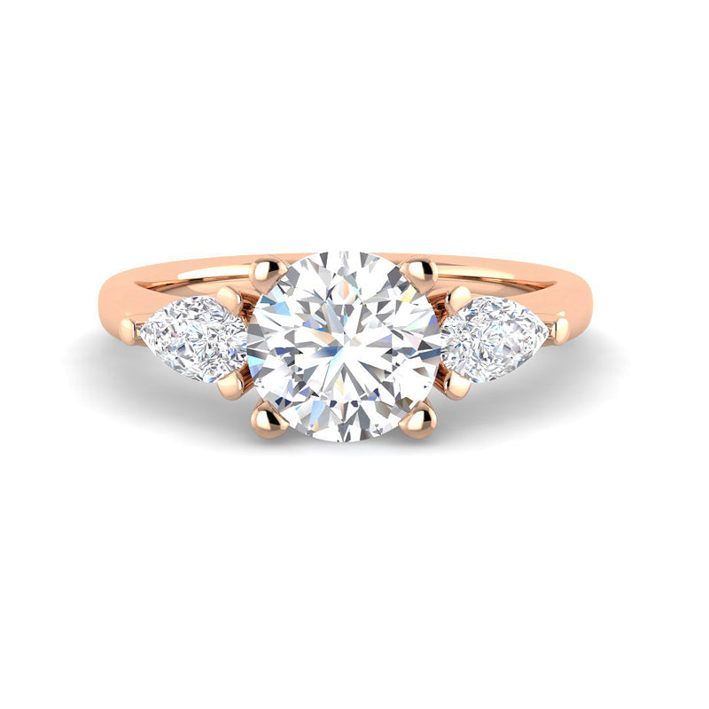 Trilogy Setting w. Pear Sides (Rose Gold)