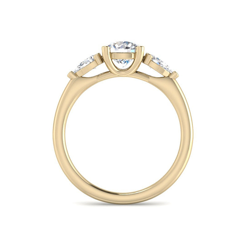 Trilogy Setting w. Pear Sides (Yellow Gold)