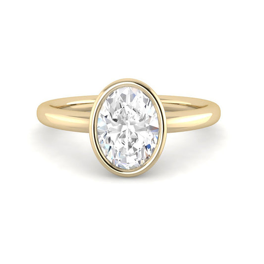 Bezel-set Oval Solitaire (Yellow Gold)