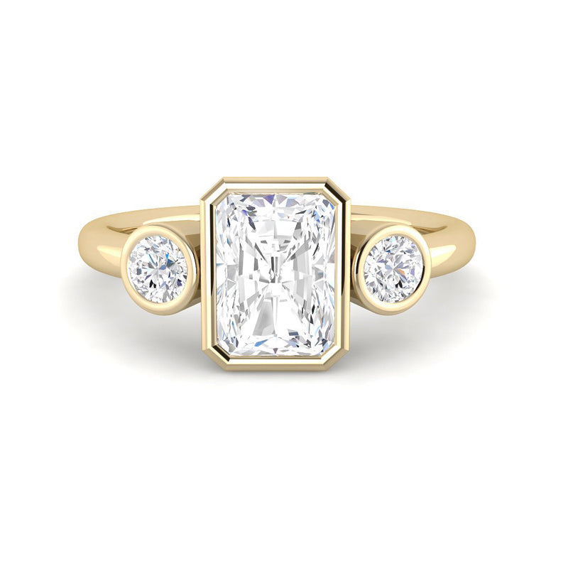 Emerald Cut Trilogy Bezel (Yellow Gold)
