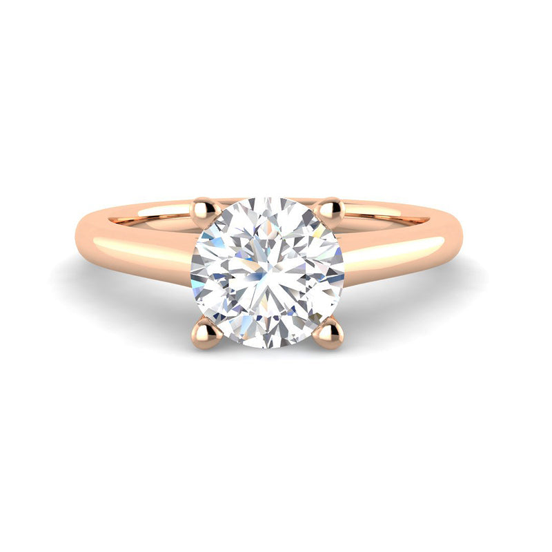 Round Solitaire Cathedral Setting (Rose Gold)