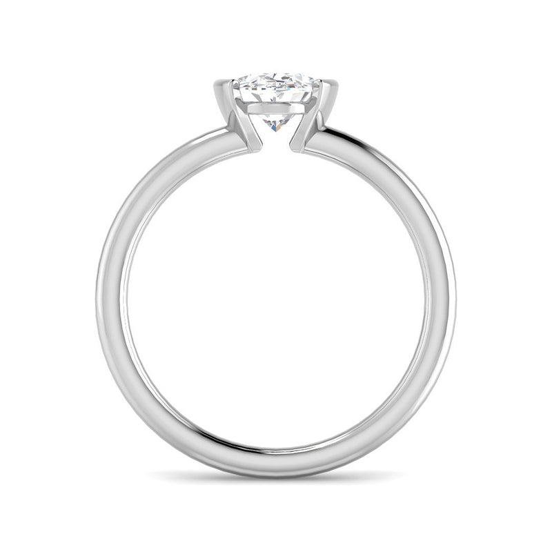 Open Bezel-set Oval Solitaire (White Gold)
