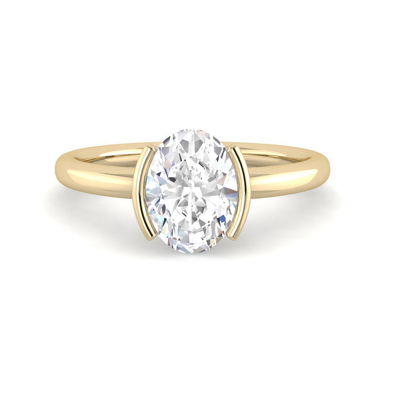 Open Bezel-set Oval Solitaire (Yellow Gold)