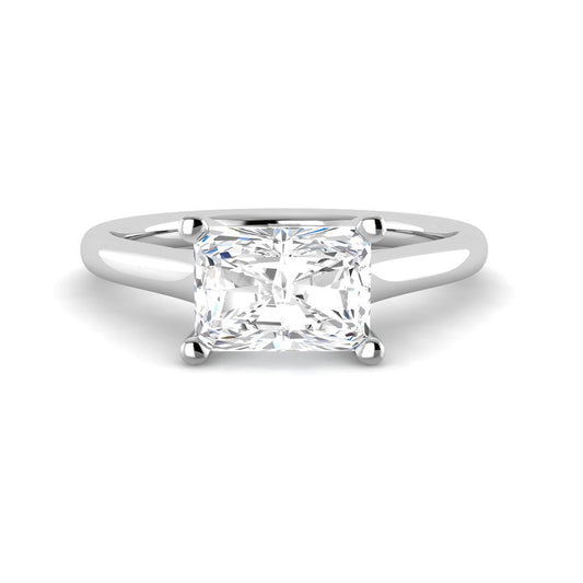 East-West Emerald Cut Cathedral (White Gold)