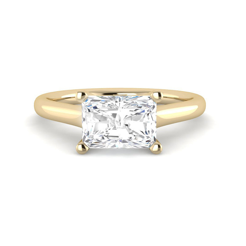 East-West Emerald Cut Cathedral (Yellow Gold)