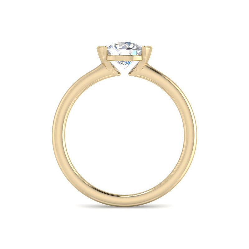 Half-bezel Round Solitaire (Yellow Gold)