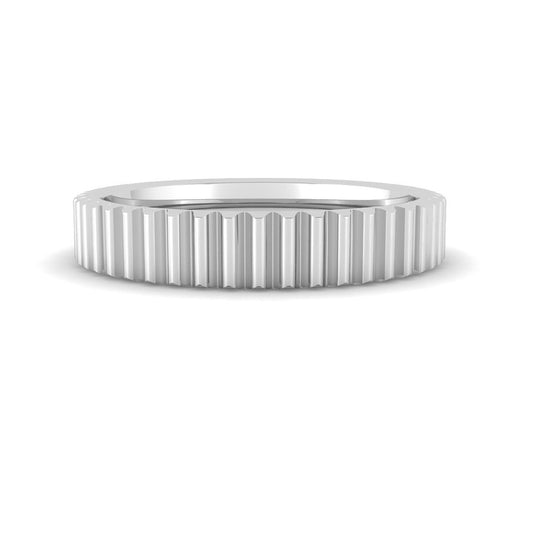 Ridged Gold Band (White Gold)