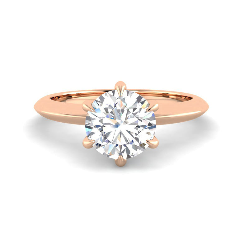 6-Prong Claw Prong w. Knife Edge Band (Rose Gold)