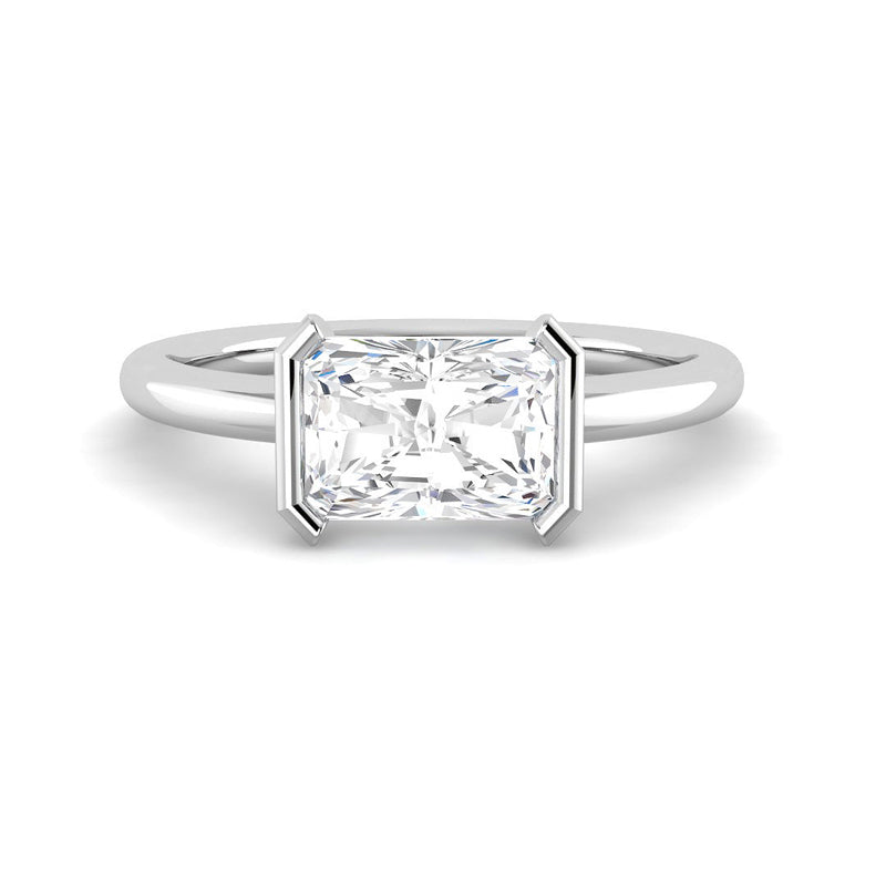 East-West Half Bezel Emerald Cut (White Gold)