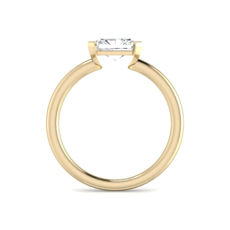 East-West Half Bezel Emerald Cut (Yellow Gold)