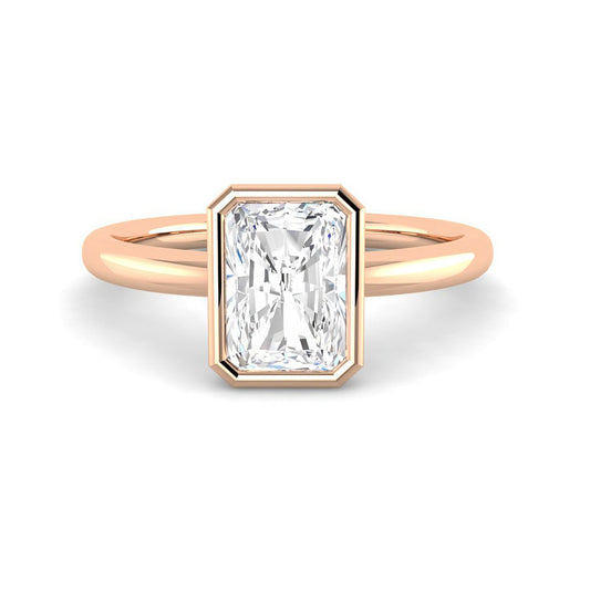 Radiant Cut Bezel with Open Basket (Rose Gold)
