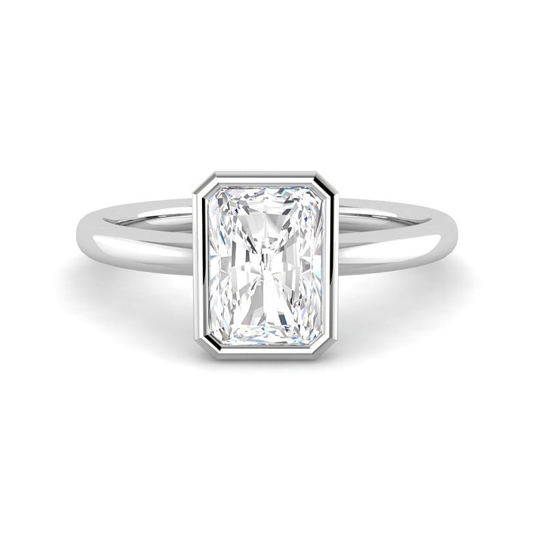 Radiant Cut Bezel with Open Basket (White Gold)