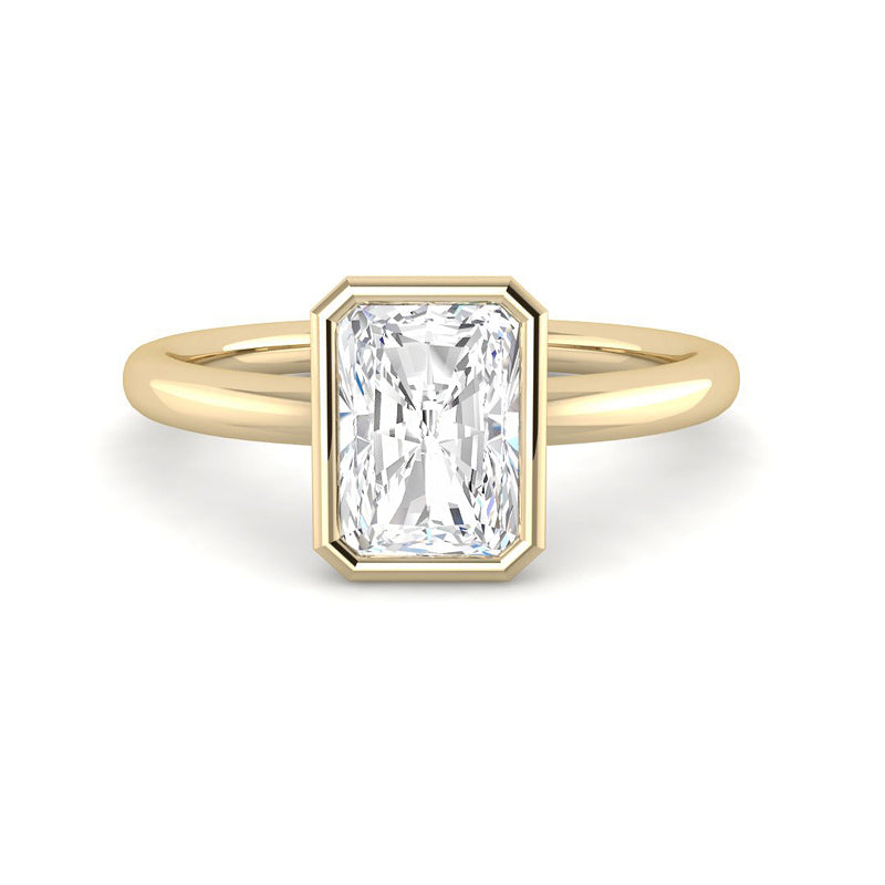 Radiant Cut Bezel with Open Basket (Yellow Gold)